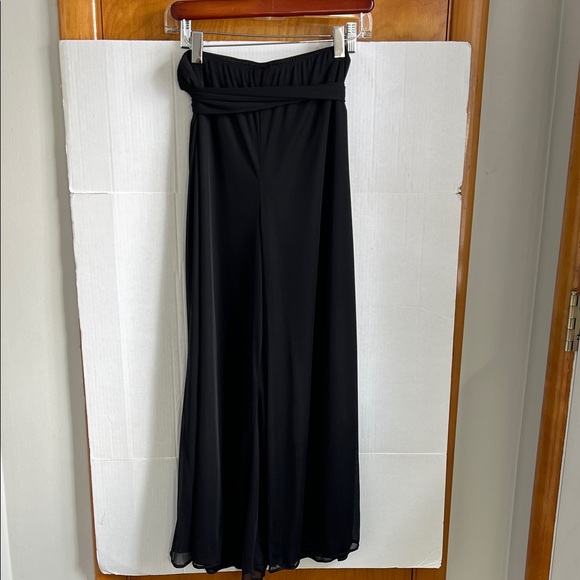 Alex Evenings Pants - Alex Evenings Black Petite Tie Mesh Pants